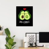 Poster Avocuddin Drôle Avocado Couple Pun Dark BG (Bureau à domicile)