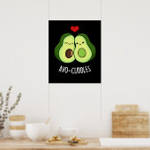 Poster Avocuddin Drôle Avocado Couple Pun Dark BG (Cuisine)