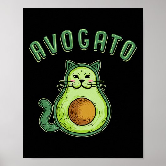 Poster Avogato - Drôle Cinco De Mayo Avocado Cat (Devant)