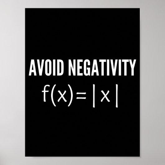 Poster avoid negativity math equation (Devant)