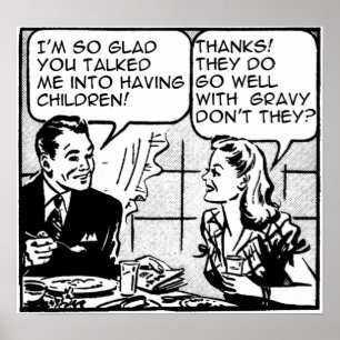 Poster Avoir des enfants amusant Rétro Imprimer l'affiche