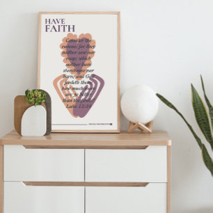Poster Avoir la foi Écriture Verse Mains de coeur