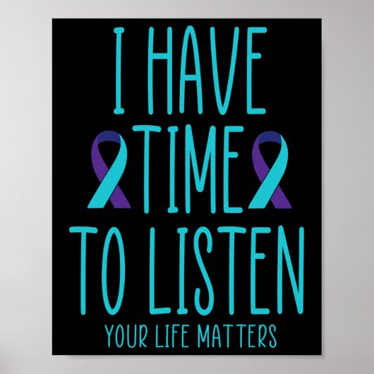 Poster Avoir Le Temps D'Écouter Sensibilisation Au Suicid (Devant)