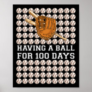 Poster Avoir Un Bal Pour 100 Jours De Baseball Enfants Ga