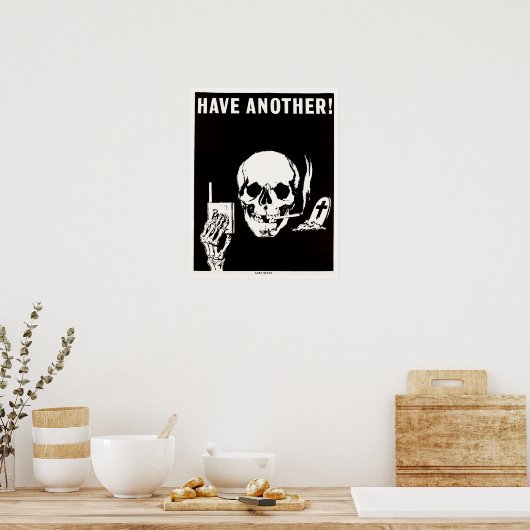 Poster AVOIR UNE AUTRE certitude mort vieux anti-tabac pu (Cuisine)