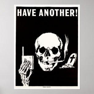 Poster AVOIR UNE AUTRE MORT SÛR Vieux anti-tabac