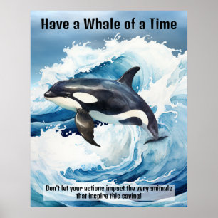 Poster « Avoir une baleine d'un temps » expression idioma