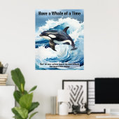 Poster « Avoir une baleine d'un temps » expression idioma (Bureau à domicile)