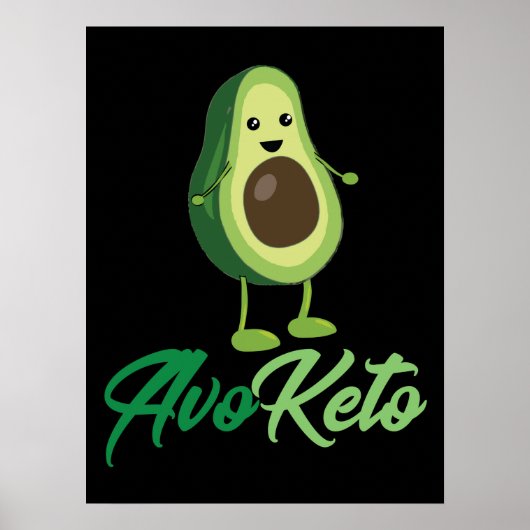 Poster Avoketo - Funny Keto Avocado (Devant)