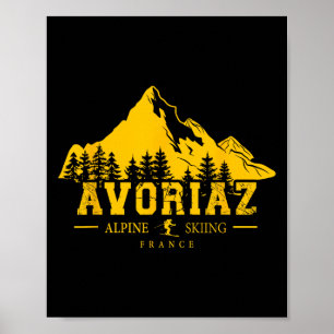 Poster Avoriaz France Station de ski Ski alpin Alpes fran
