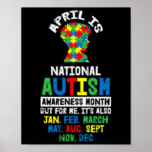 Poster Avril Cadeaux De Sensibilisation sur l'autisme Pou