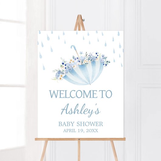 Poster Avril Douche Apporter Mai Fleurs Baby shower Bienv