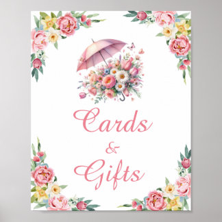 Poster Avril Douches apporte mai Fleurs Cartes et Cadeaux