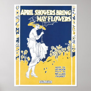 Poster Avril Douches Apportent Mai Fleurs Couverture Song