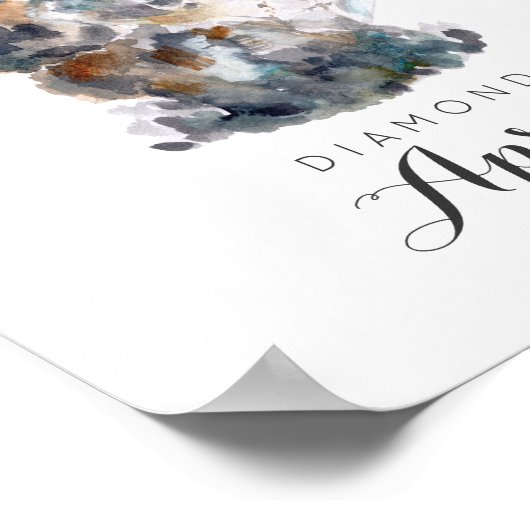 Poster Avril Pierre de naissance - Aquarelle diamant | Po (Coin)