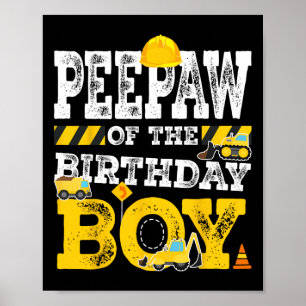 Poster Aw De L'Anniversaire Garçon Correspondant Construc