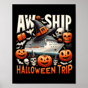 Poster Aw Navire Halloween Voyage Happy Halloween Éffraya
