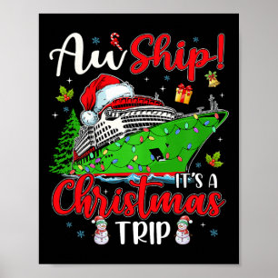 Poster Aw Ship C'est un voyage de Noël Cute Cruise Famill