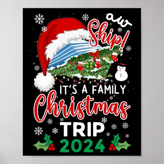 Poster Aw Ship It's A Christmas Cruise Trip 2024 Famille (Devant)