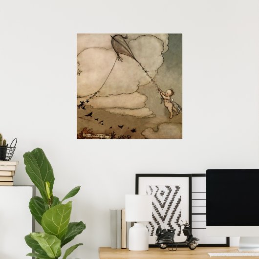 Poster "Away On a Kite" par Arthur Rackham (Bureau à domicile)