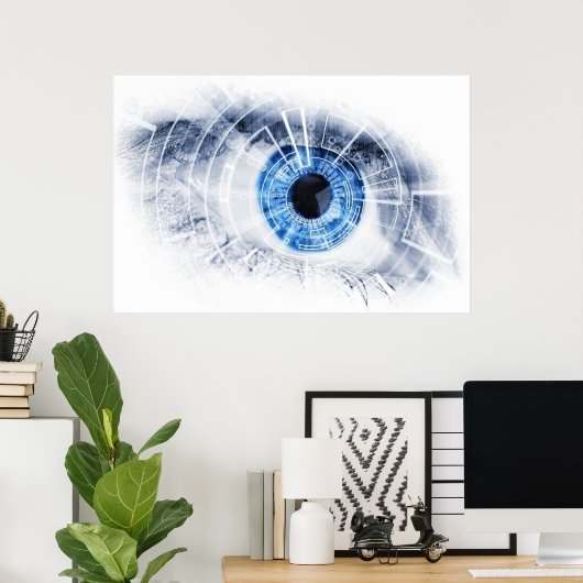 Poster Awesome abstract blue eye (Bureau à domicile)