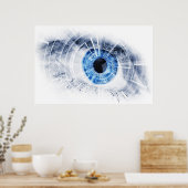 Poster Awesome abstract blue eye (Cuisine)