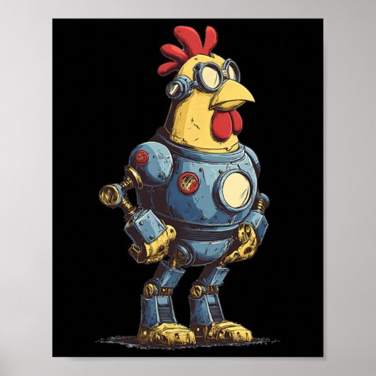Poster Awesome Chicken Robot For Future Animals Lovers  (Devant)