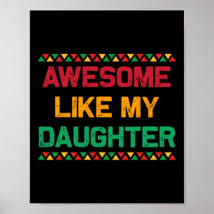 Poster Awesome Comme Ma Fille Cadeaux Fête des pères June