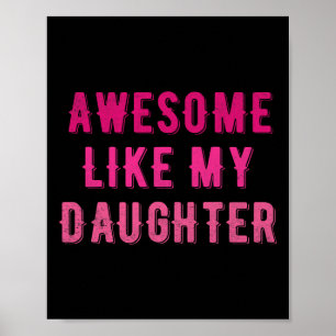 Poster Awesome Comme Ma Fille Drôle Maman Vintage Mères