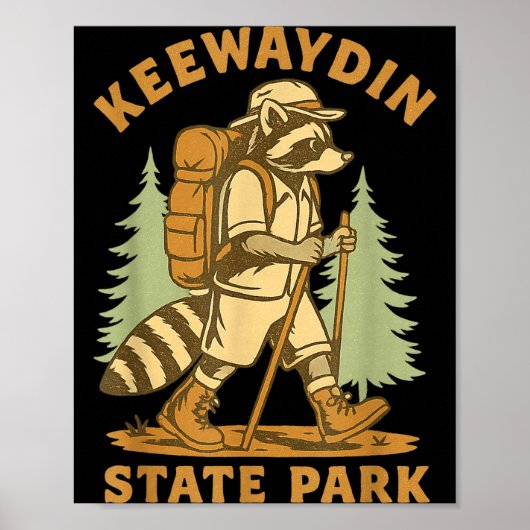 Poster Awesome Keewaydin State Park, Ny Hiking Racoon Hik (Devant)
