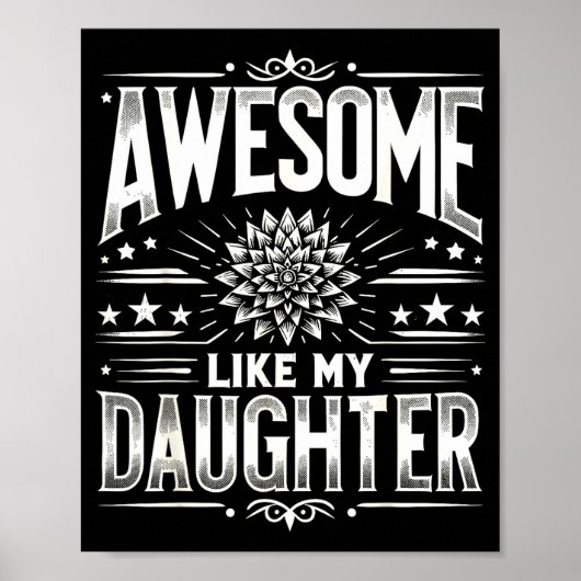 Poster Awesome Like My Daughter For Dad Men Funny Fathers (Devant)