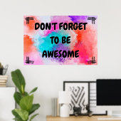 Poster "Awesome" Positive Wall Art (Bureau à domicile)