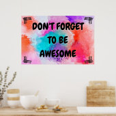 Poster "Awesome" Positive Wall Art (Cuisine)