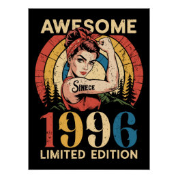 Poster Awesome Since 1996 Retro 30th Women's Birthday