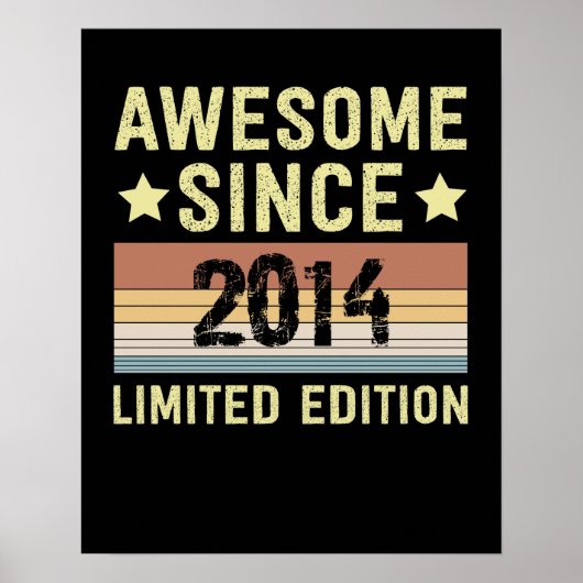 Poster Awesome Since 2014 Birthday (Devant)