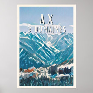 Poster Ax 3 Domaines Station de ski