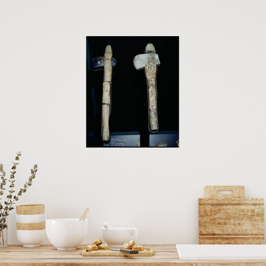 Poster Axes de pierre, préhistoriques (Cuisine)