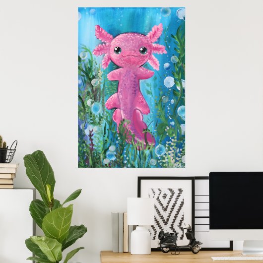 Poster Axolotl (Bureau à domicile)