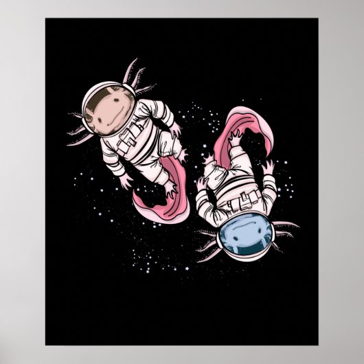 Poster Axolotl Astronaut Cadeaux Enfants Espace Externe A (Devant)