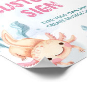 Poster Axolotl Cute Girl Birthday Party Table Sign (Coin)