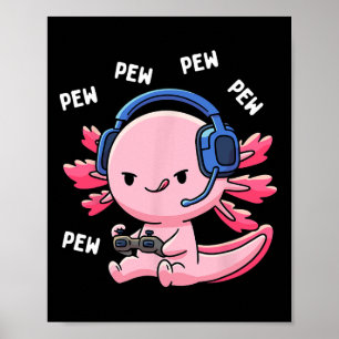 Poster Axolotl Gaming Enfants Garçons Filles Anime Jeu Vi