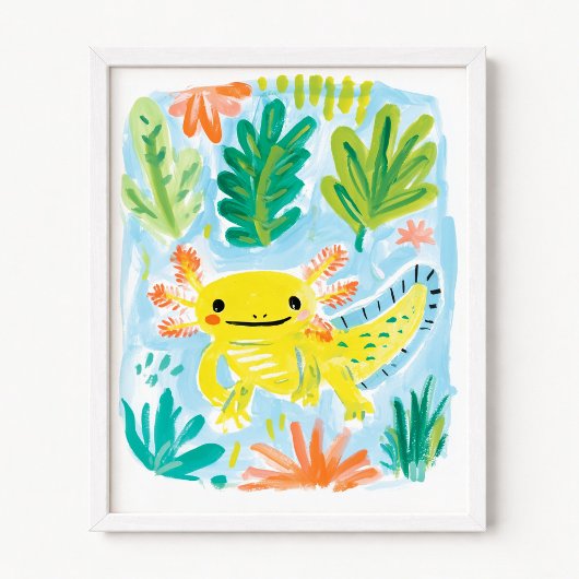 Poster Axolotl Jaune