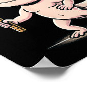 Poster Axolotl Jouant au Badminton Joueur de Sport de Vol (Coin)