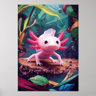 Poster Axolotl le Rêveur sous-marin