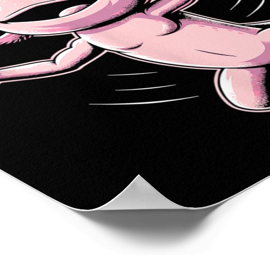 Poster Axolotl Playing Badminton Player Shuttle Sport (Coin)