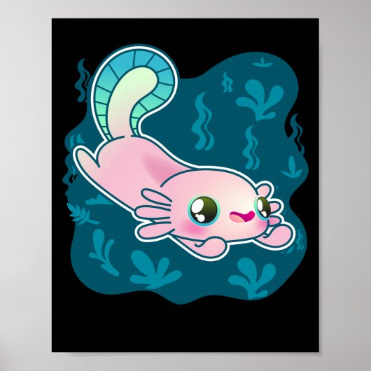 Poster Axolotl Relaxolotl Kawaii (Devant)