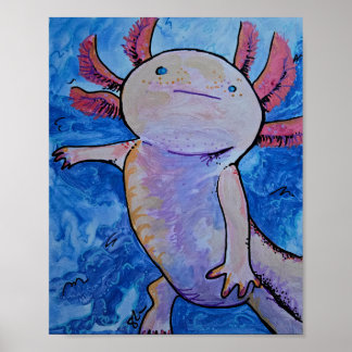 Poster Axolotl rose