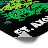 Poster Axolotl Saint-Patrick Cute Animal Trèfle Glover (Coin)