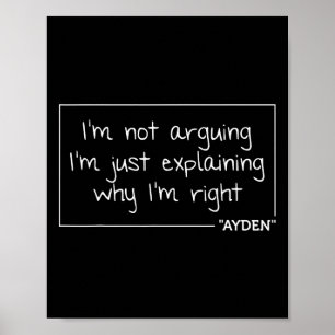Poster Ayden Citation Drôle Anniversaire Personnalisé Nom