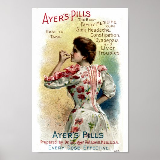 Poster Ayers Pills Publicité Vintage (Devant)